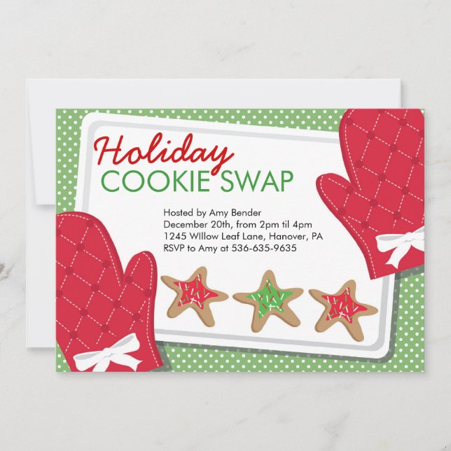 Invitaciones a Intercambio de cookies del Fiesta N (Anverso)