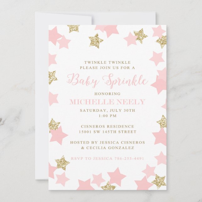 Invitaciones a Jessica por Baby Sprinkle (Anverso)