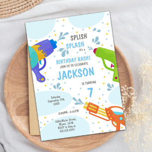 Invitaciones a juegos de agua verde