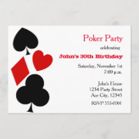 Invitaciones a juegos de cartas de Fiesta de póque