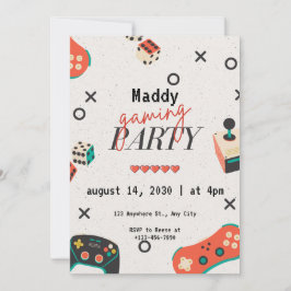 Invitaciones a juegos de video para fiesta de cump