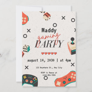 Invitaciones a juegos de video para fiesta de cump