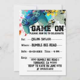 Invitaciones a juegos de video para fiesta de cump
