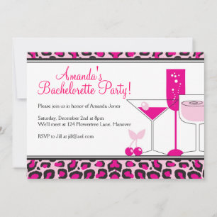 Invitaciones a la Bachelorette Party Cocktail Leop