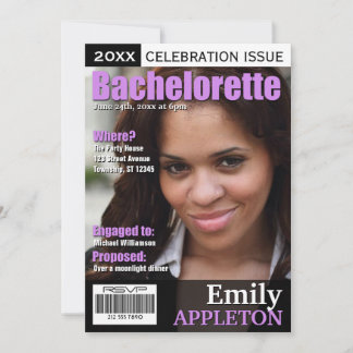 Invitaciones a la Bachelorette Purple de la Revist
