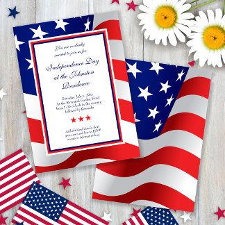 Invitaciones a la bandera estadounidense con estre