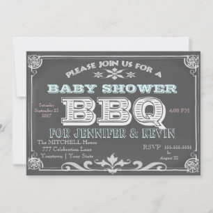 Invitaciones a la barbacoa de Baby Shower de Chalk
