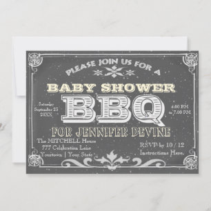 Invitaciones a la barbacoa de Baby Shower de Chalk