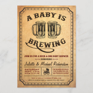 Invitaciones a la barbacoa de Baby Shower "Se está