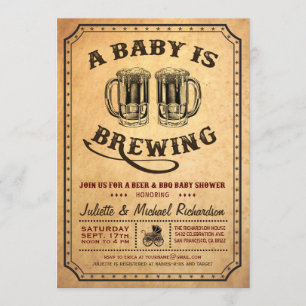 Invitaciones a la barbacoa de Baby Shower "Se está