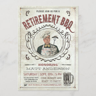 Invitaciones a la barbacoa de jubilación v.3