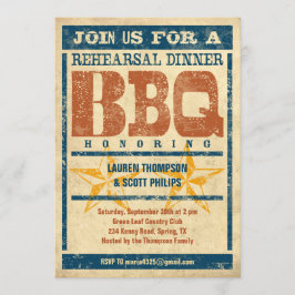 Invitaciones a la barbacoa de la cena de ensayo