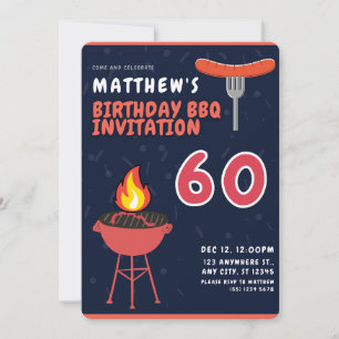 Invitaciones a la barbacoa de los 60 años de Matth