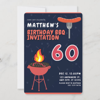 Invitaciones a la barbacoa de los 60 años de Matth