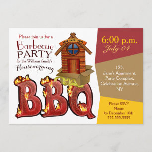 Invitaciones a la barbacoa para el calor de la cas