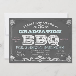 Invitaciones a la barbacoa para el tablero de grad