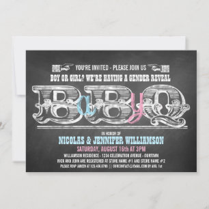Invitaciones a la Barbeque por género de Babyq