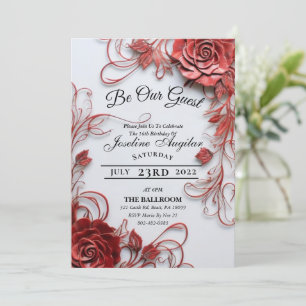Invitaciones a la bella y la bestia dulce 16 Rosas
