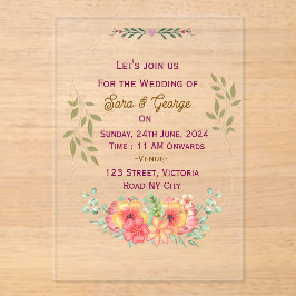 Invitaciones a la boda acrílica