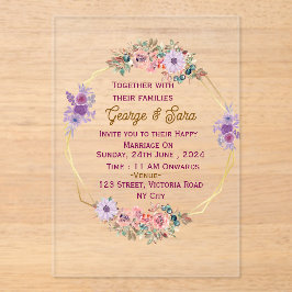Invitaciones a la boda acrílica