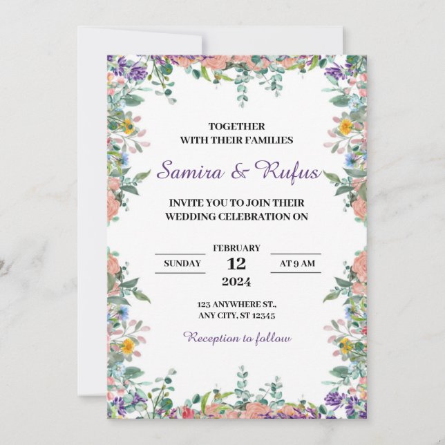 Invitaciones a la boda acrílica (Anverso)