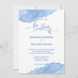 Invitaciones a la boda acuática azul Verde azulado