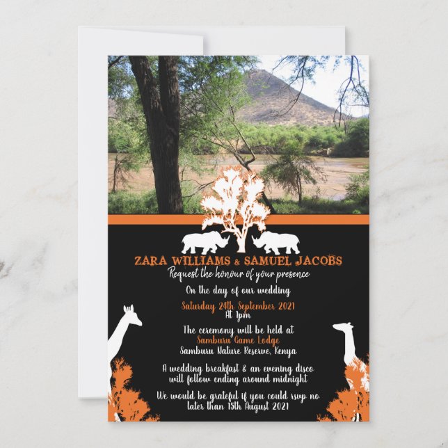 Invitaciones a la boda africana (Anverso)