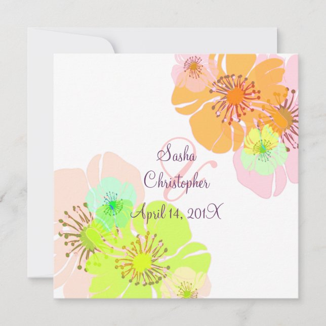 Invitaciones a la boda Aloha/Luau (Anverso)