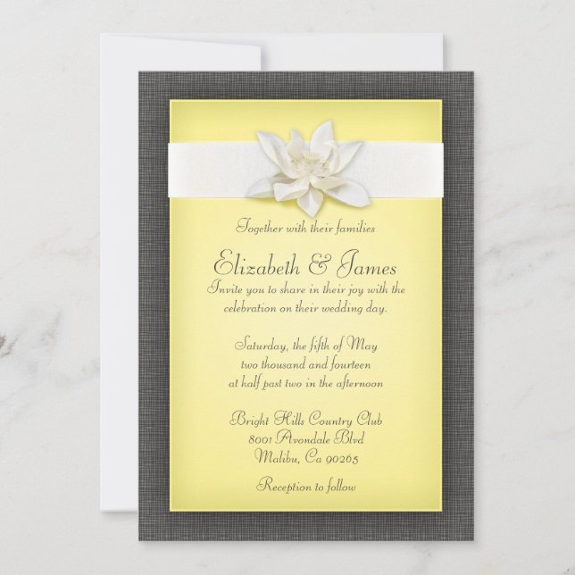 Invitaciones a la boda amarilla (Anverso)