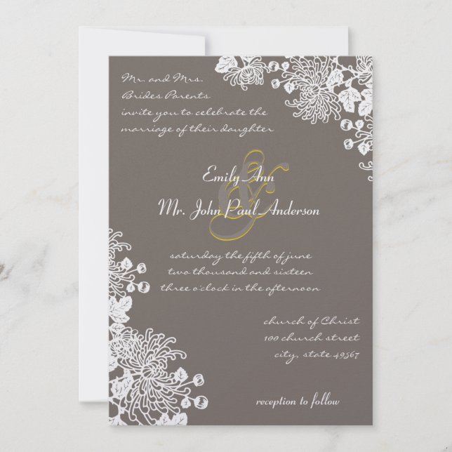 Invitaciones a la boda amarilla y a la defloración (Anverso)