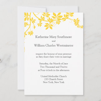 Invitaciones A La Boda Amarilla Y Gris
