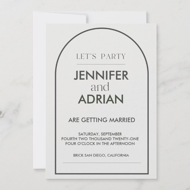 Invitaciones a la boda artística (Reverso)