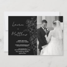 Invitaciones a la boda artística de flores con fot