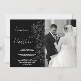 Invitaciones a la boda artística de flores con fot