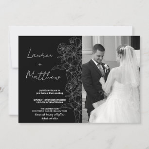 Invitaciones a la boda artística de flores con fot