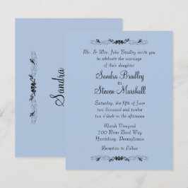 Invitaciones a la boda azul