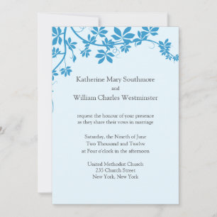 Invitaciones a la boda azul