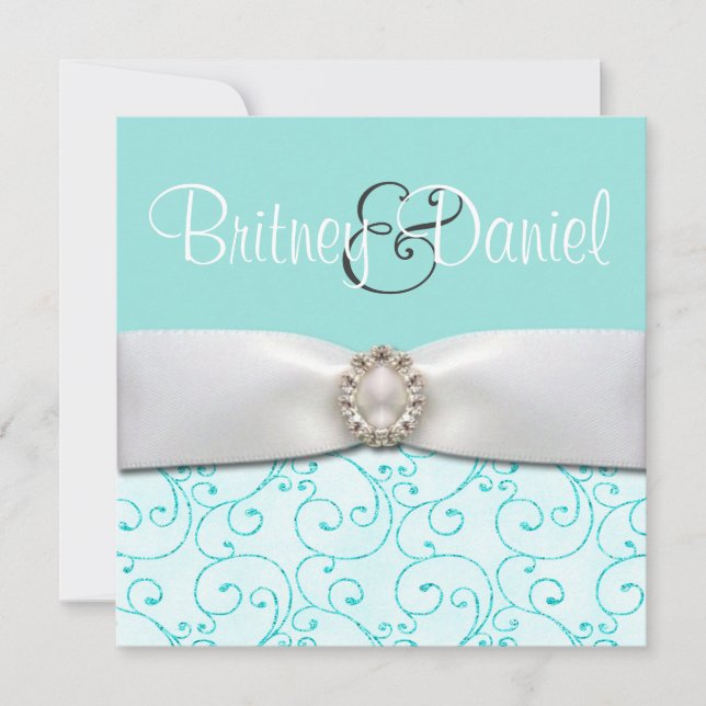 Invitaciones a la boda azul (Anverso)