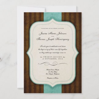 Invitaciones a la Boda Azul Charm Brown