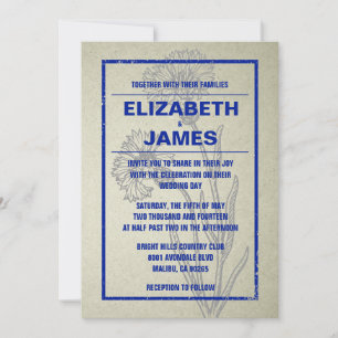 Invitaciones a la boda azul de la Marina de Guerra