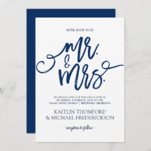 Invitaciones a la boda azul de la marina - Guión d