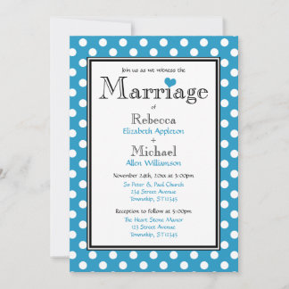 Invitaciones a la Boda Azul de Punto Polka