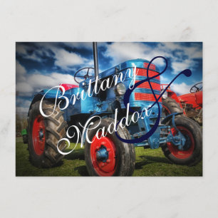 Invitaciones a la Boda Azul del Tractor de la gran