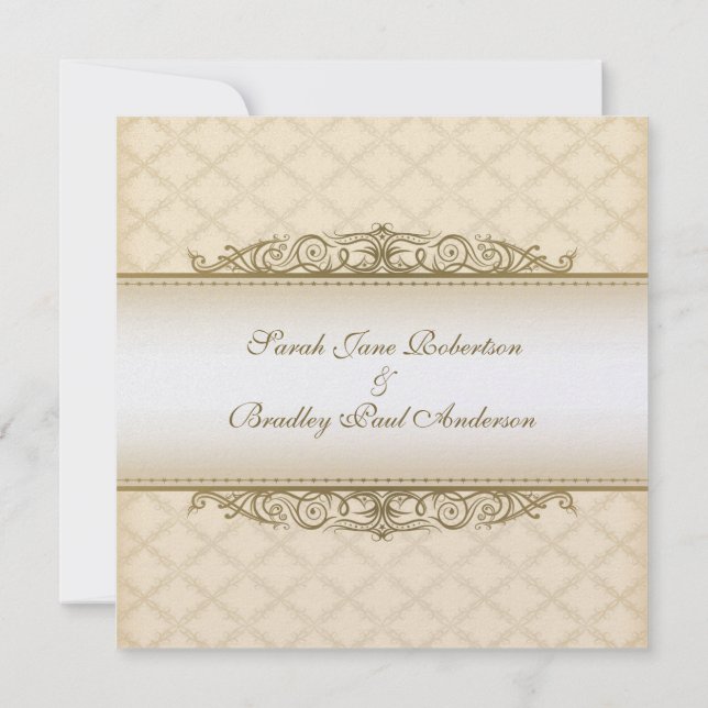 Invitaciones a la boda barroca de la impresión con (Reverso)