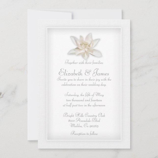 Invitaciones a la boda blanca (Anverso)