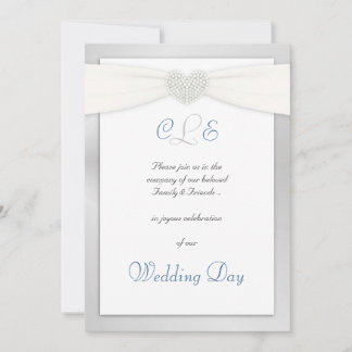 Invitaciones a la Boda Blanca de Invierno Plateado