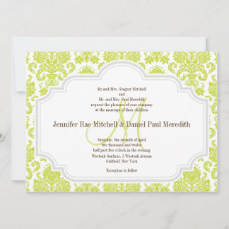 Invitaciones a la Boda Blanca Gris de Chartreuse D