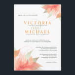 Invitaciones a la Boda Blanca Metálica de Hielo na<br><div class="desc">Resumen de flores de naranja mandarina sobre fondo brillante de hielo blanco con hojas verdes brillantes y remolinos extravagantes bordean este hermoso set de invitación a la boda. Perfecto para bodas en el jardín interior y exterior en cualquier temporada — primavera, verano, otoño, otoño e invierno. El elegante texto vintage...</div>