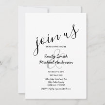 Invitaciones a la boda blanca negra moderna