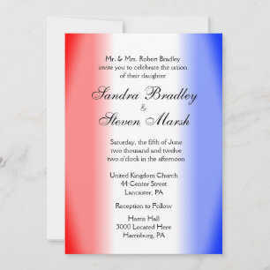 Invitaciones a la boda blanca y azul roja